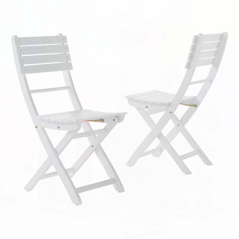 Outdoor Acacia Wood Chair, White