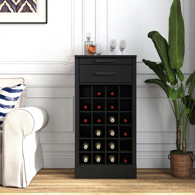 Armoire modulaire pour bar à vin 24 bouteilles pour salle à manger - Noir