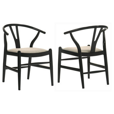 Chaise d'appoint de salle à manger en bois guinée (ensemble de 2)