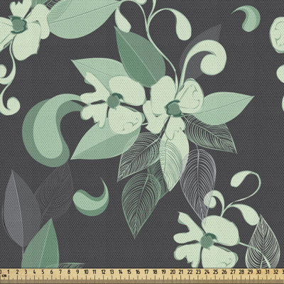Tissu gris et vert Ambesonne