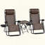 Ensemble de chaise Zero Gravity avec table d'appoint, chaise inclinable pliante avec porte-gobelets et coussins, chaise longue réglable pour piscine, jardin, pelouse, plage