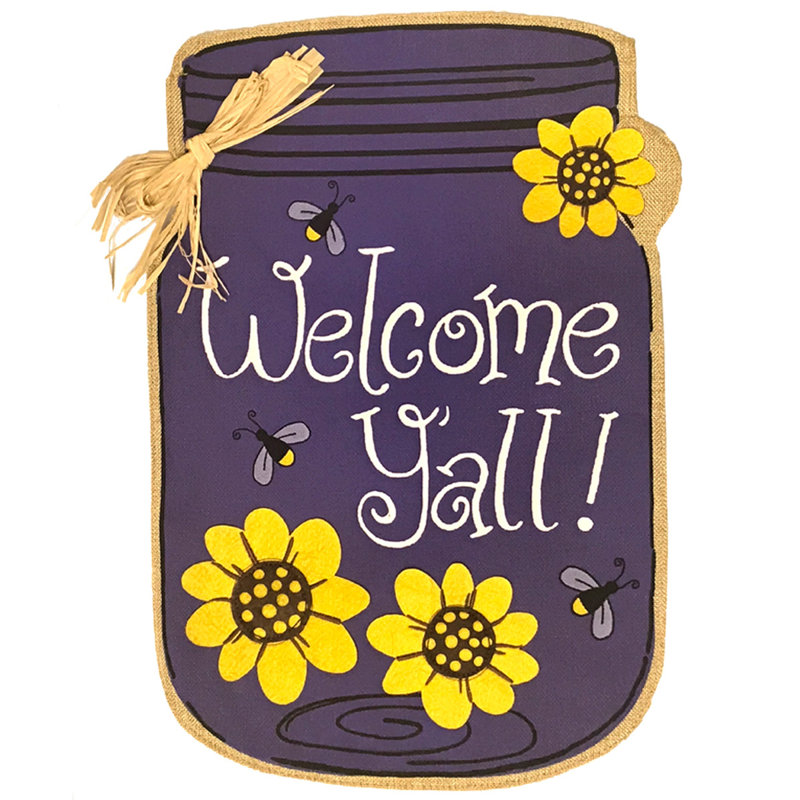 Drapeau de jardin Welcome Y'all Jar