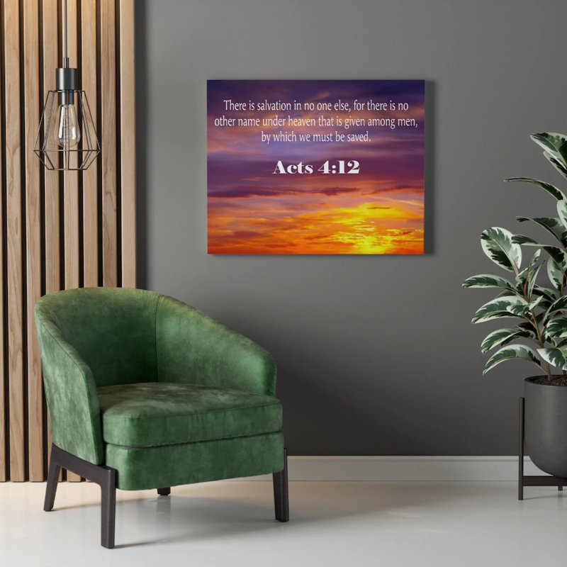 Salvation Acts 4:12 - Wrapped Canvas Print, 46cm H x 61cm W