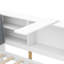 Lit plateforme simple en bois avec rangement pour tête de lit, 2 tiroirs, tablettes blanches pour tête de lit chambre à coucher, tablettes et rangement - Choice