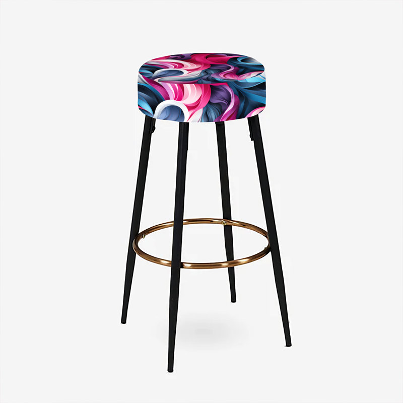 Ensemble de 2 tabourets de bar abstraits roses et bleus Serenity