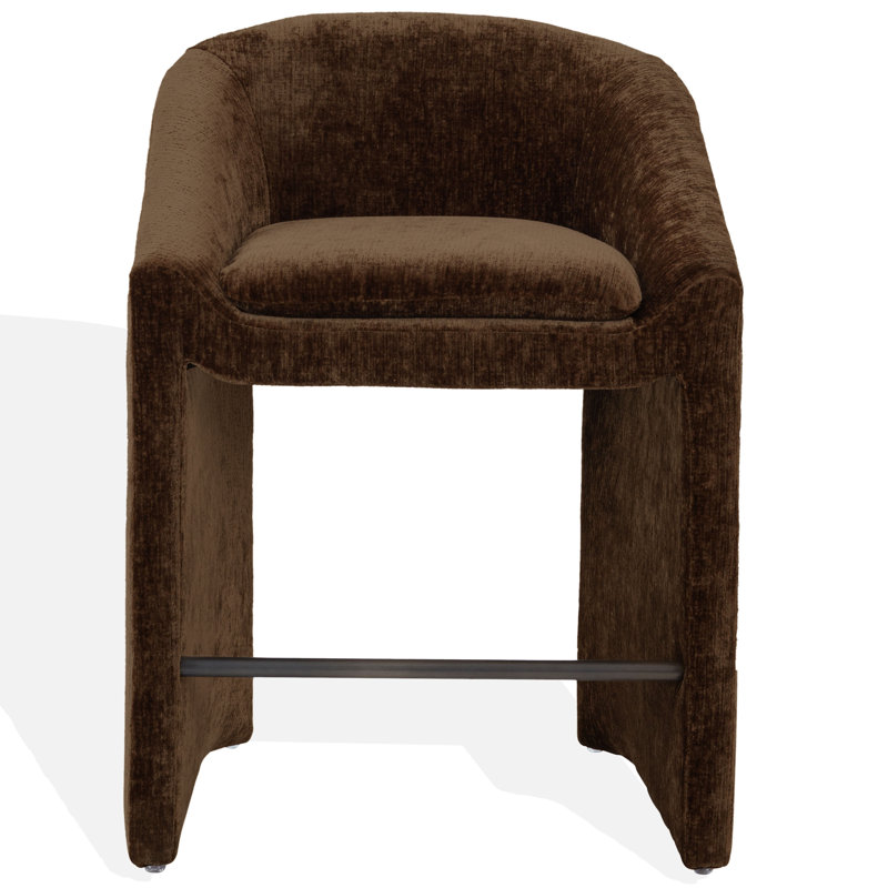 Kagan Chenille Counter Stool, Counter Stool (26.8" Seat Height), Brown