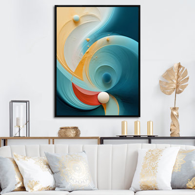 Contemplating Divinity Turquoise Retro - décoration murale géométrique moderne