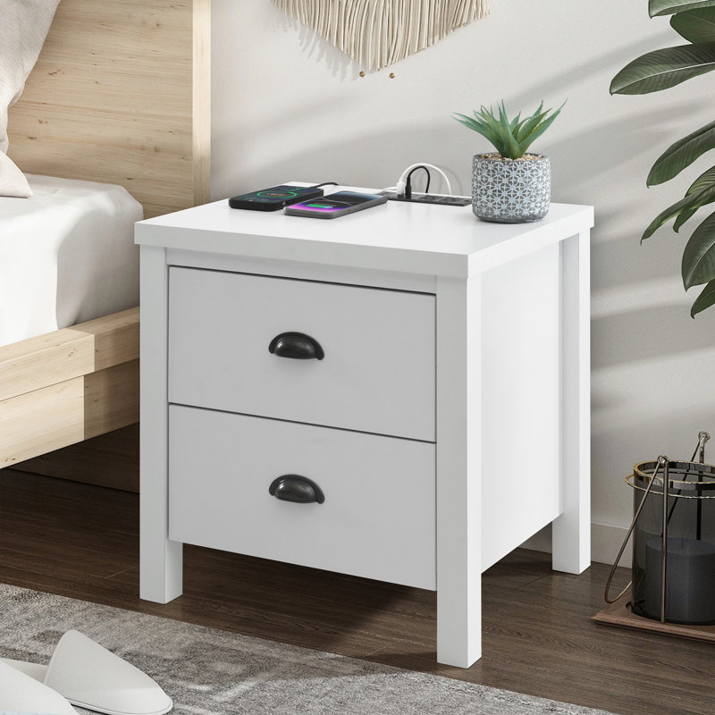 Table de chevet Safari, Blanc