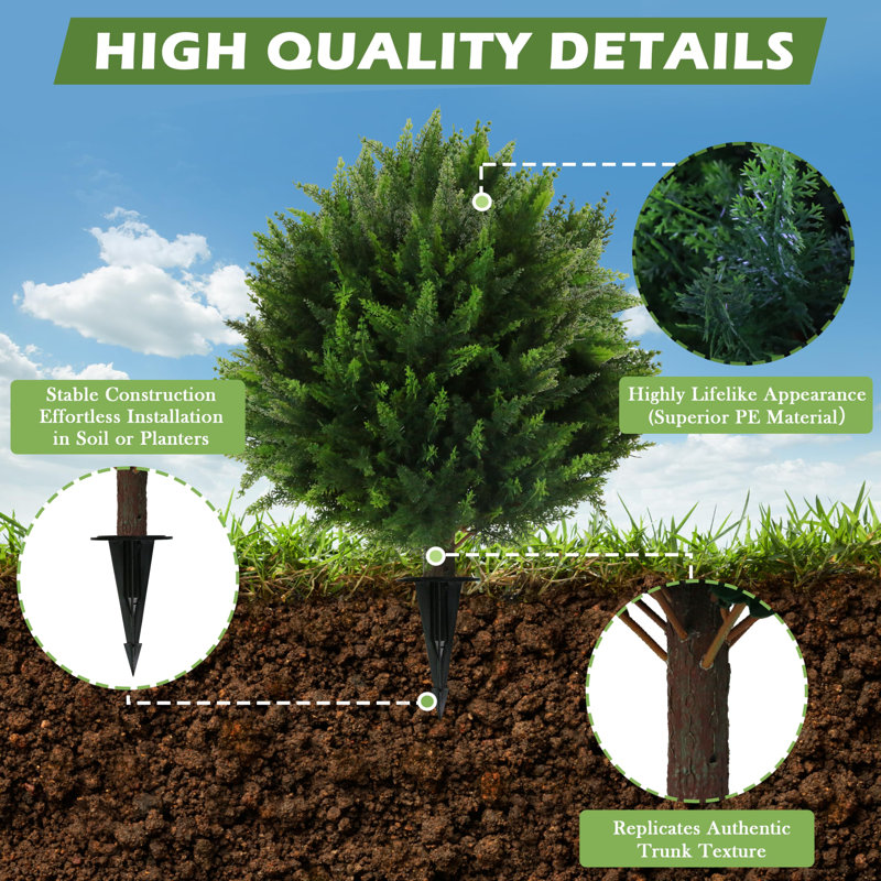 Arbres artificiels en forme de cèdre (ensemble de 2)