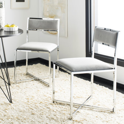 Walsh 16.7'' H Velvet Upholstered Metal Side Chair