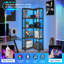 5 Tier Corner Bookshelf With Rgb Light, Wooden Storage Rack, Display Shelf Bookcase-875984266