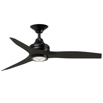 Spitfire 48 inch Indoor/Outdoor Ceiling Fan with LED Light Kit - Black with Dark Walnut Blades