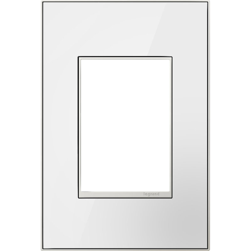 Plaque murale Adorne® 1-Gang + Rocker, Miroir blanc sur blanc