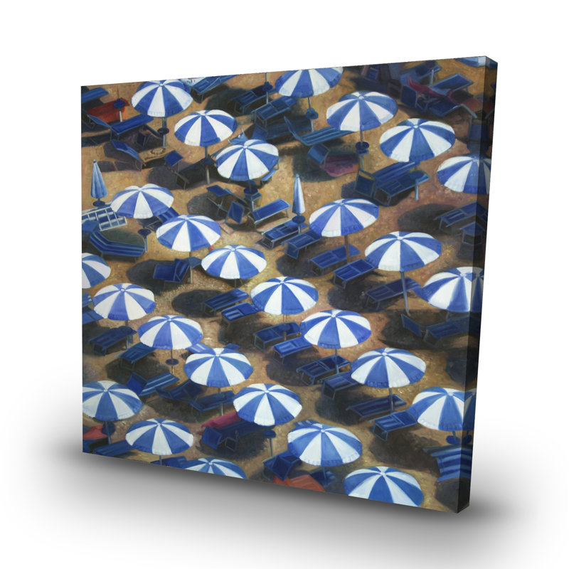 Beach umbrellas - 32"x32" art on canvas