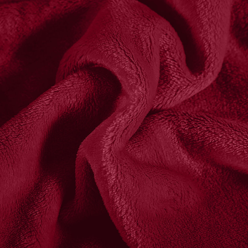 Ultra-Soft Fleece Blanket - Plush Warm Bed & Sofa Throw for All-Season Comfort, Burgundy, Double (150cm x 200cm)