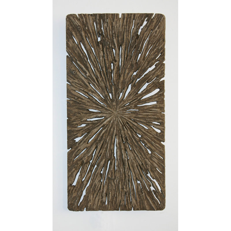 Décoration murale rectangulaire à section transversale de l’arbre vieilli, H 12 po x l 24 po x P 2 po