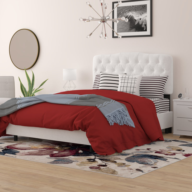 Lit tapissier capitonné Alencon, Très grand californien, Zuma White