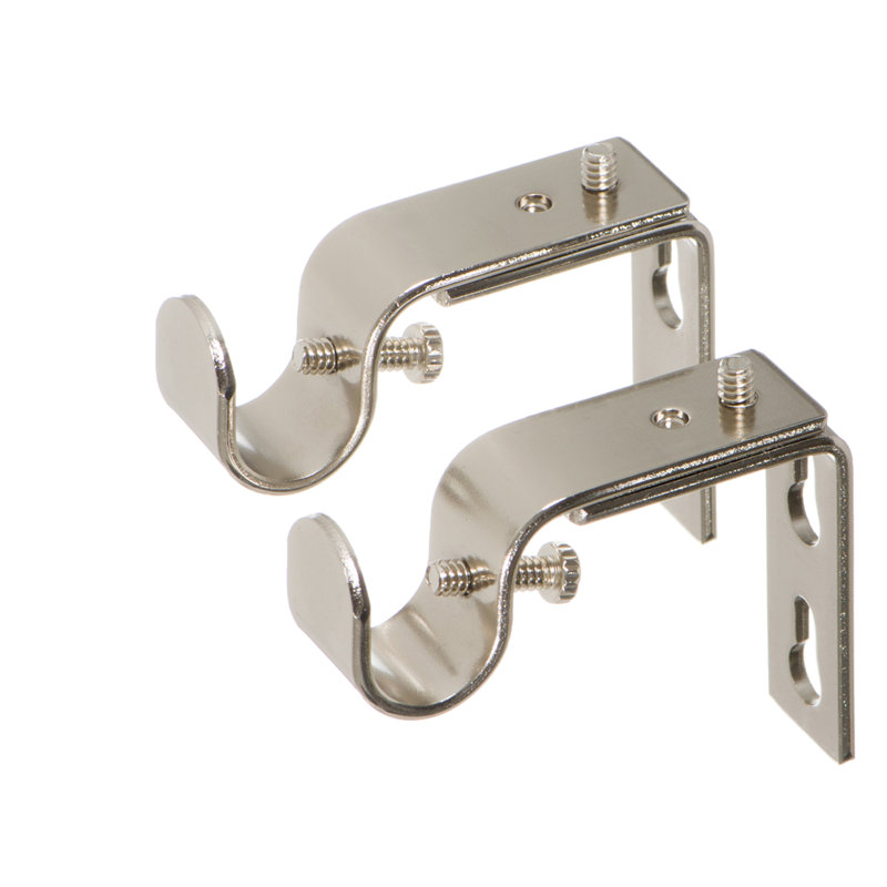  Supports de projection courts pour tringles à rideaux - pour tringles de 1/2 ou 5/8 po. Ensemble de 2 - Nickel brossé