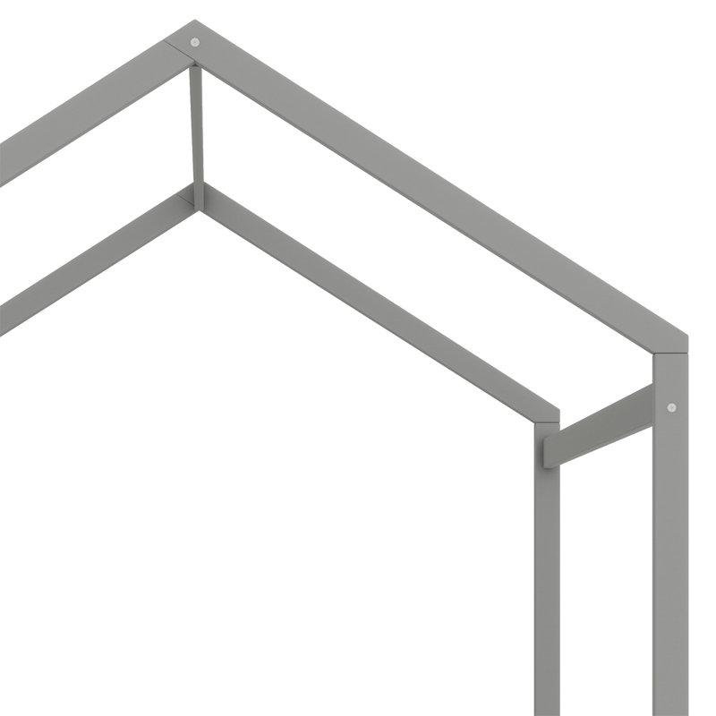 Lit en bois avec tête de lit, Gris