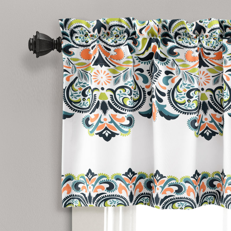 Damask Tailored Window Pelmet, Navy