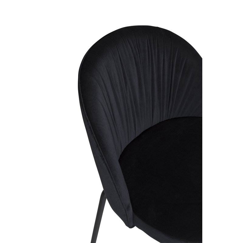 Anjalena 49.5cm H Velvet Upholstered Side Chair, Black