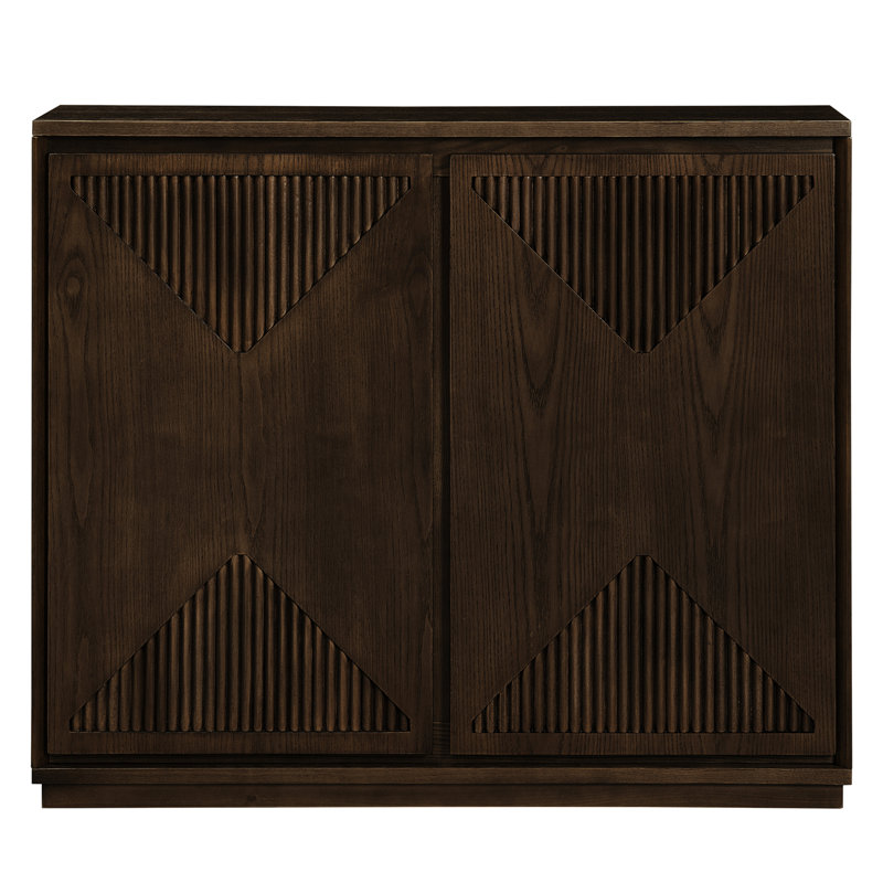 Mid Century Modern V-shape Storage Cabinet, Buffet Cabinet with Storage, Narrow Side Cabinet for Living Room Entryway Hallway Kitchen, Coffee Bar