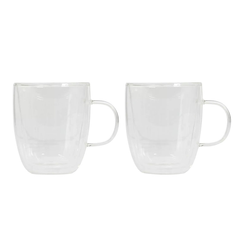 Ensemble de 2 tasses Mr. Coffee en verre borosilicaté à double paroi
