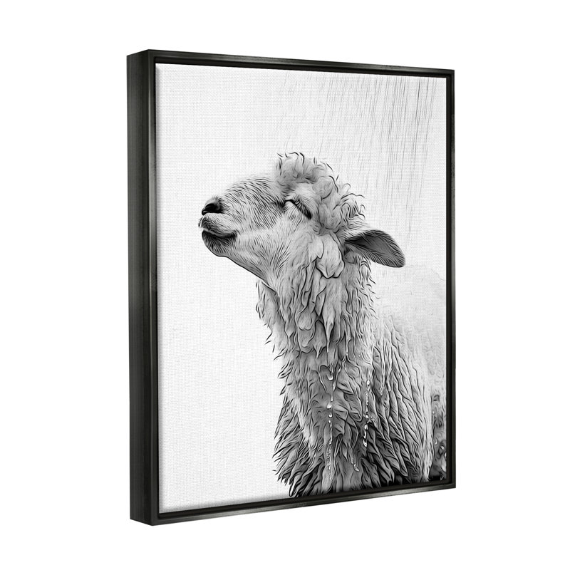 Mouton pour salle de bain, Cadre flottant noir de jais, H 21 po x l 17 po x P 1,7 po