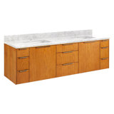 72" Dita Double Bathroom Vanity Set with Rectangular Undermount Sinks