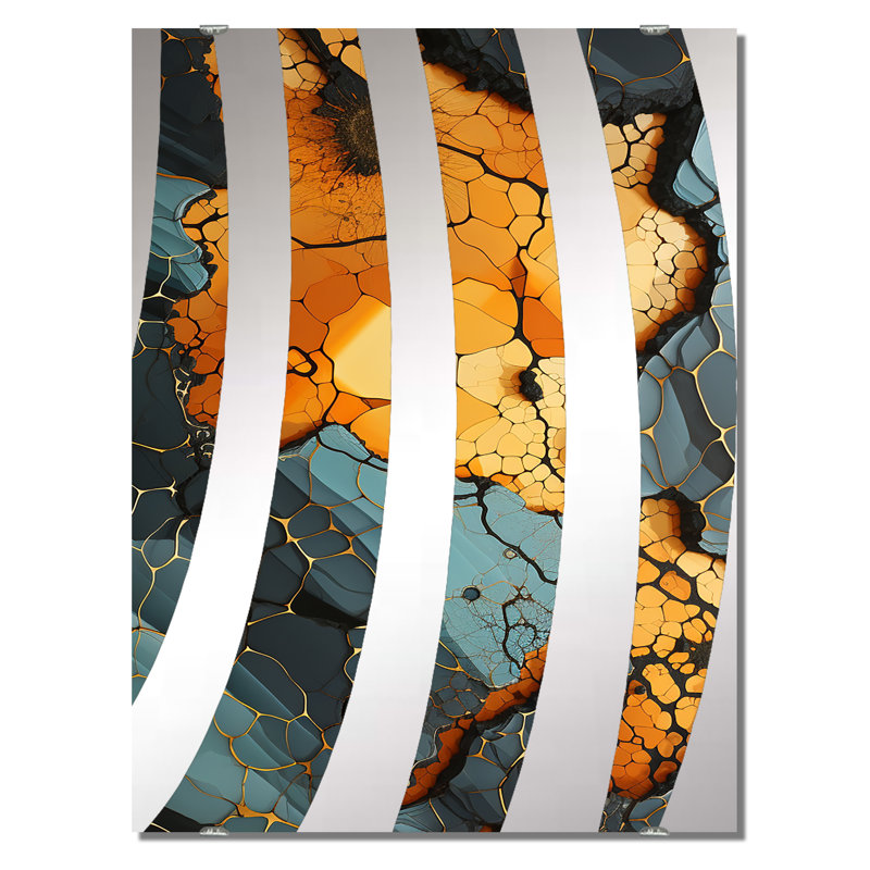 Marble Elegance III - Grand miroir mural géométrique abstrait MIR137184, 40 po x 30 po