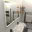 Miroir de salle de bain à DEL à intensité variable 48 x 36 - 3000 lumens, cadre en fer blanc mat, auto pour une réflexion claire et lumineuse-1451806542