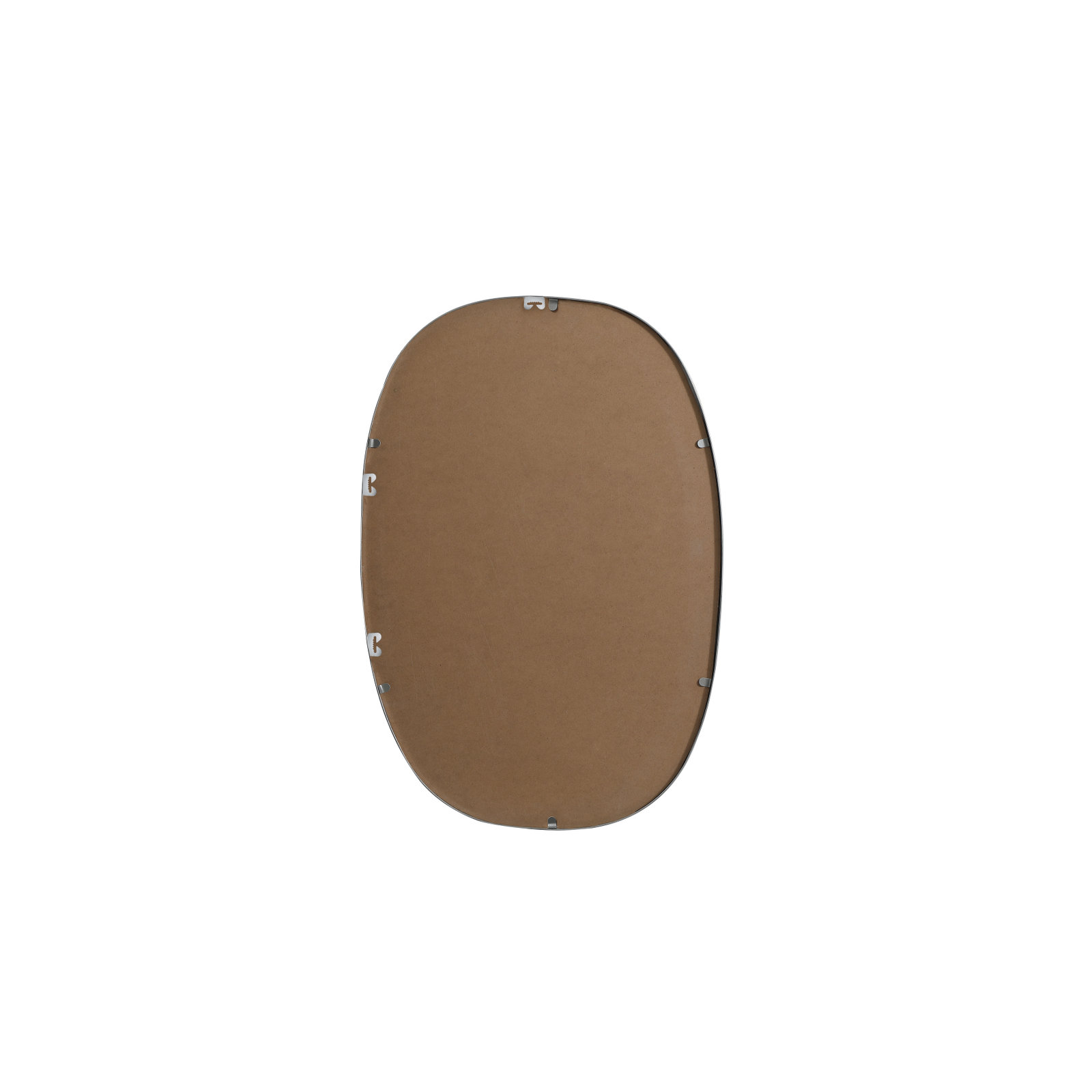 Sabine Metal Curved Oval Wall Mirror, 30" x 20", Silver