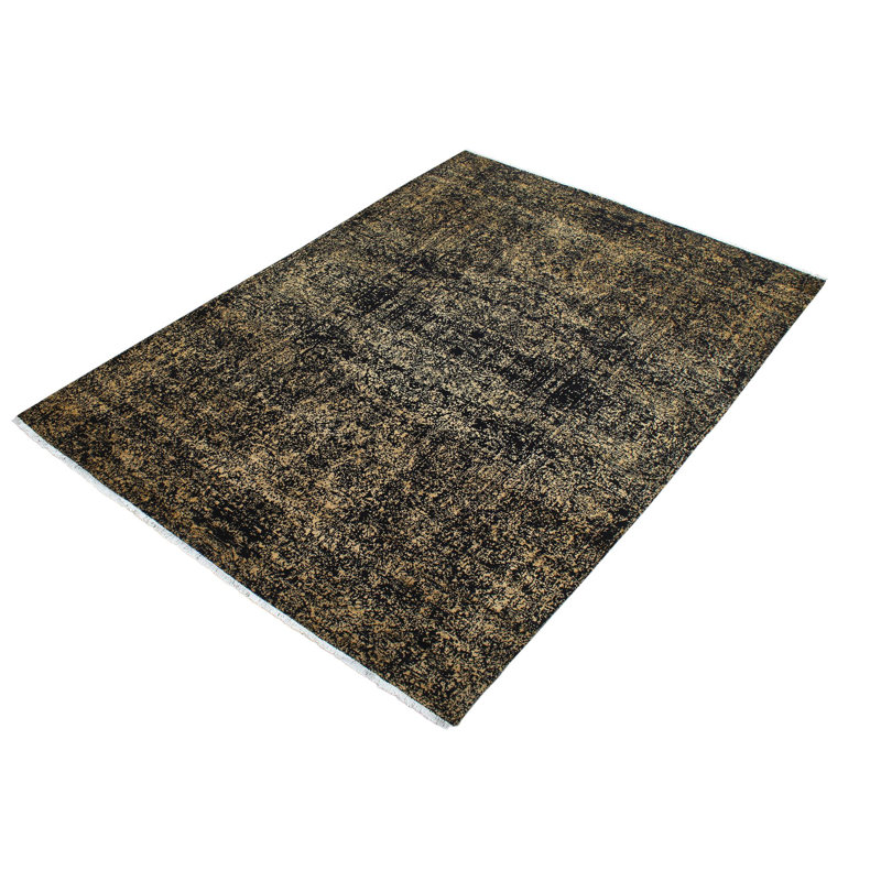 Tapis unique noir / beige 8 pi 11 po x 11 pi 11 po Kellyanna par Arshs Fine Rugs