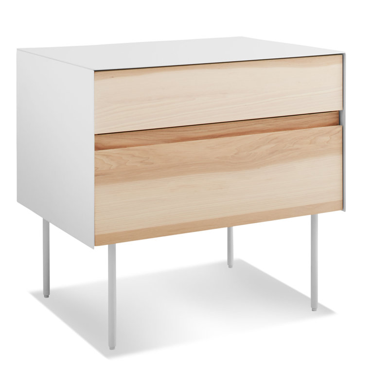 Clad 2 - Drawer Nightstand, Hickory/White