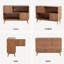 100cm Sideboard Storage Cabinet, 2 Door Wooden Buffet with Ribbed Texture-920011331