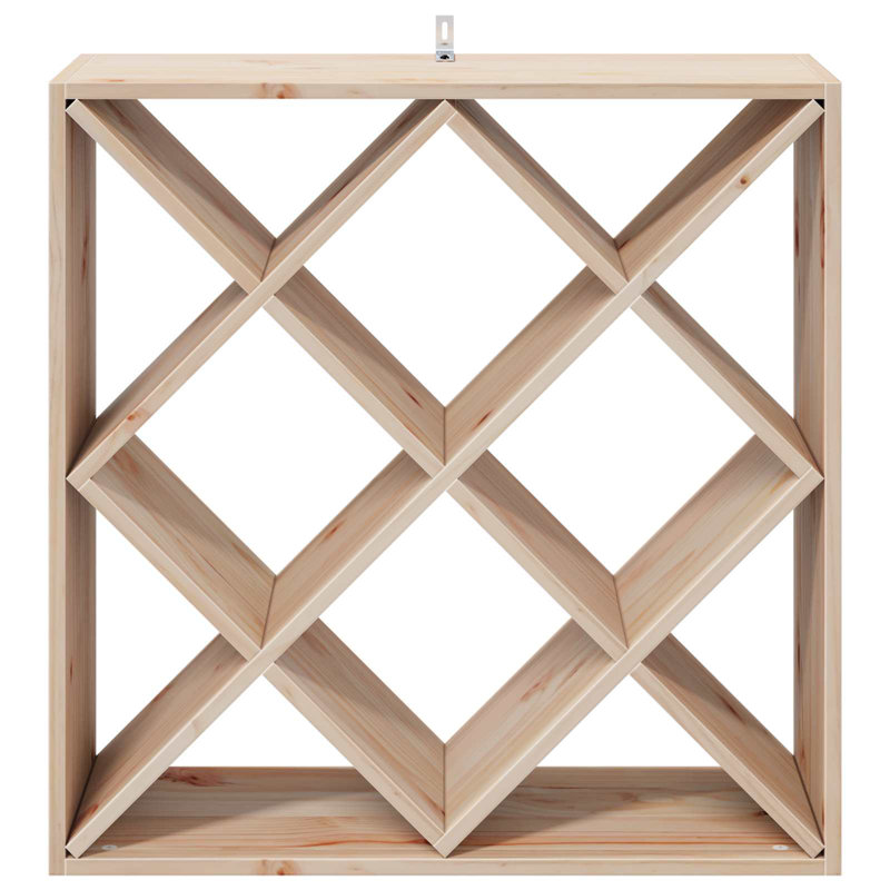Solid Wood Open Shelving Wine Bottle Rack, Natural