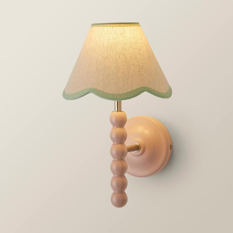 Alderic Manufactured Wood Armed Sconce, Green, No, Pink