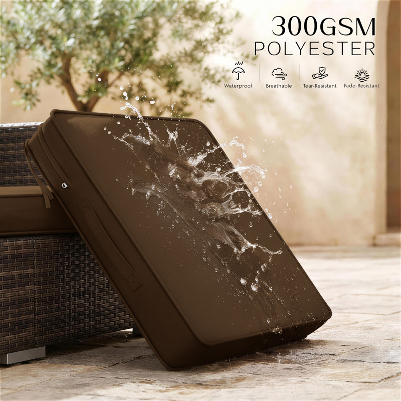 Coussins de chaise d'extérieur pour l'extérieur, coussins de chaise de patio résistants à l'eau avec poignée et fond antidérapant