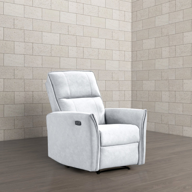 Fauteuil inclinable moderne, fauteuil inclinable en suède, Gris clair