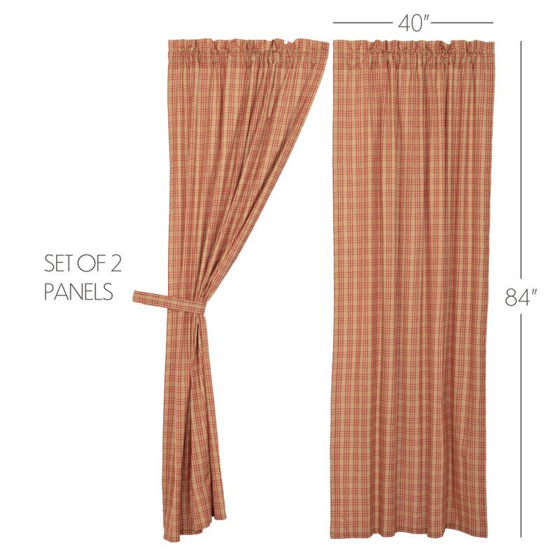 Paire de rideaux obscurcissant avec passe-tringle Surikova, Rouge / noir charbon, L 40 po x L 84 po
