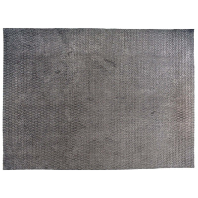 Tapis unique en laine noué à la main gris de 9 pi x 12 pi 4 po