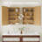 28" H X 20" W Beveled Edge Light Oak Finish Wood Medicine Cabinet with Mirror, Adjustable Shelves, Soft-Close Hinges and Reversible Door, Wall-Mount or Recessed Wood Bathroom Cabinet-221858322