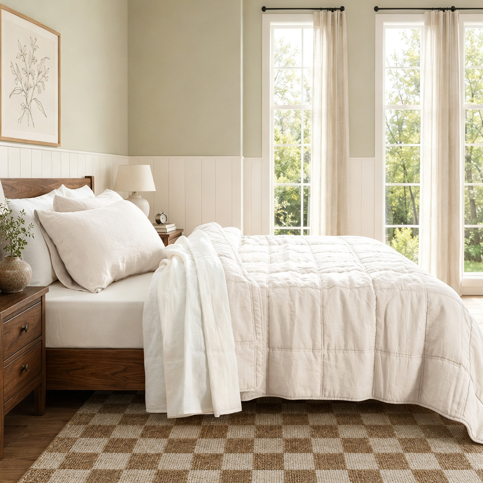 Bedding, Eggnog, King Comforter + 2 King Shams