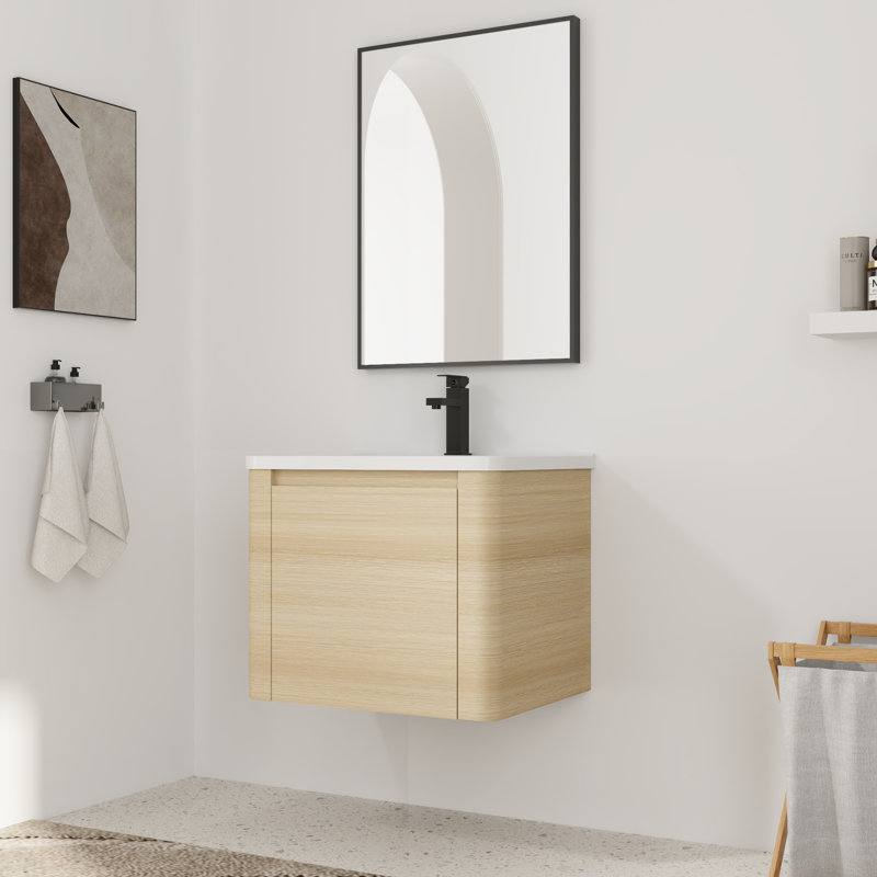 Meuble-lavabo simple 24 po avec lavabo en céramique, 24"