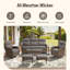 Ensemble de 7 chaises de jardin 7 pièces avec chaises pivotantes et tables-736645297-736645298