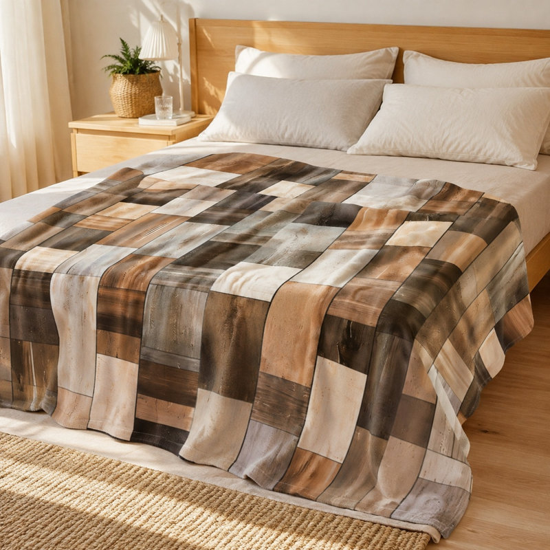 Couverture en flanelle Cozy Wood, L 60 po x l 50 po