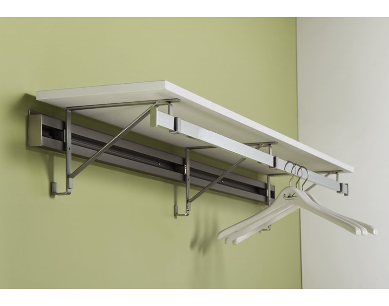 White Double Shelf Double Hang Closet System with Wood Shelves