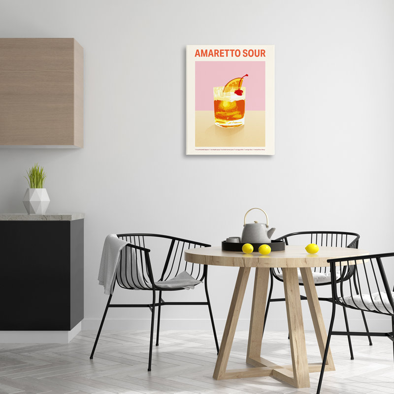 Toile Amaretto Sour Classic Drink, design par Victoria Barnes, H 30 po x l 24 po