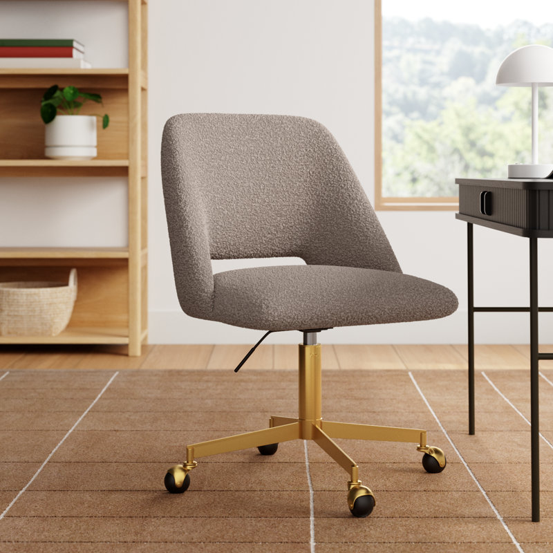 Borrego Swivel Boucle Task Chair, Gray
