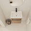 Meuble-lavabo flottant mural 18 po avec lavabo en céramique et porte d'armoire à fermeture en douceur, pour petite salle de bain